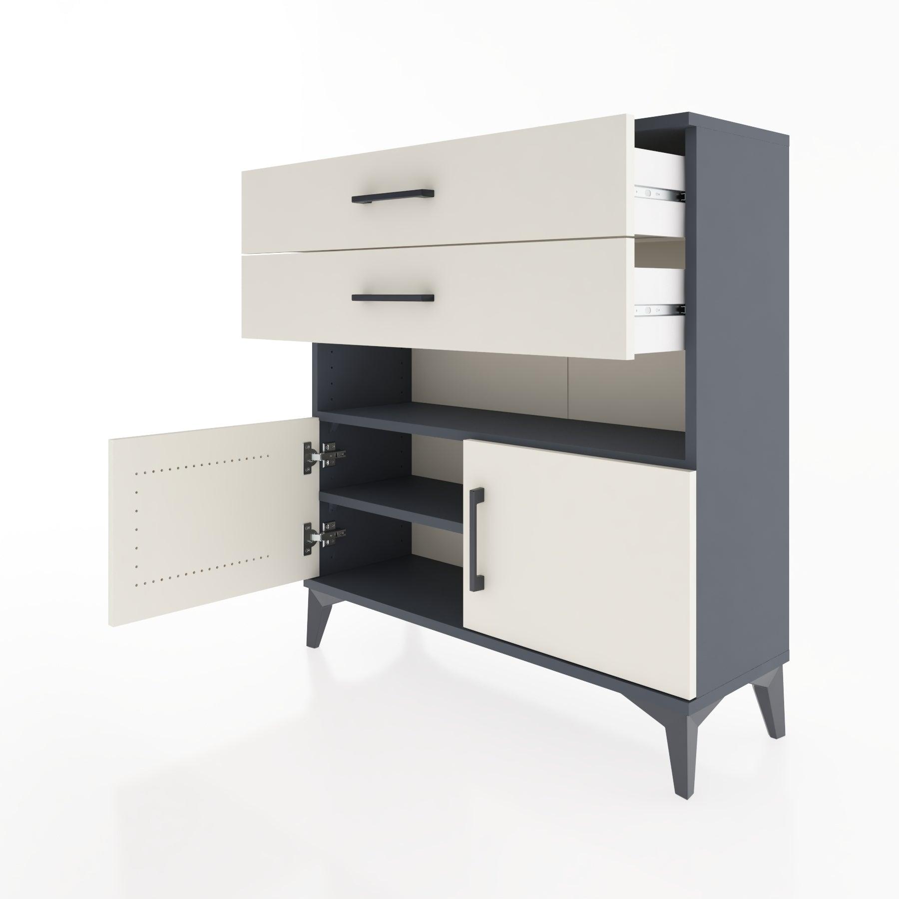Woodntry Modular Dresser Anthracite 88x30x84 cm Functional F27-2