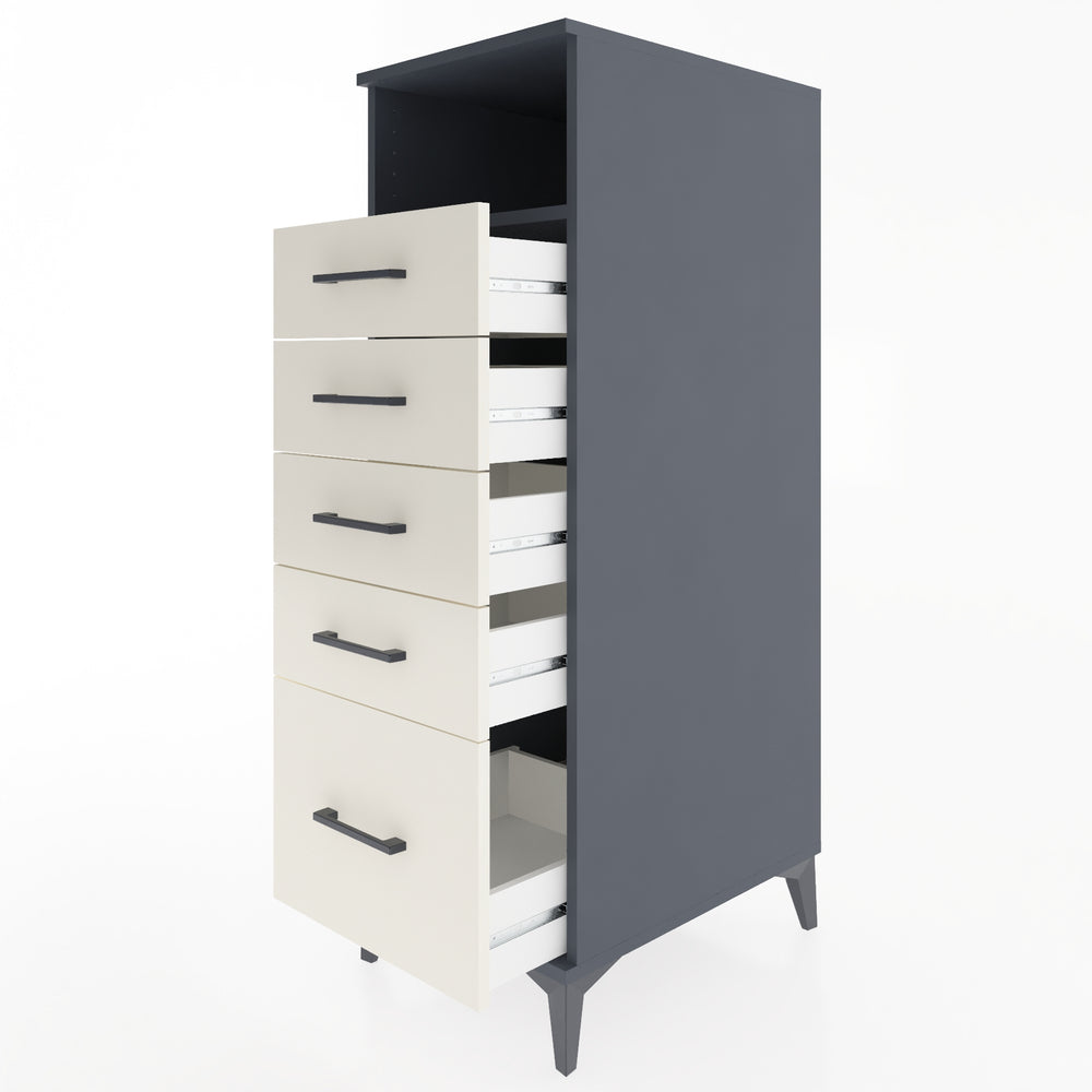 Woodntry Modular Cabinet Anthracite 44x59x122 cm with Drawers and Shelves CR77-2