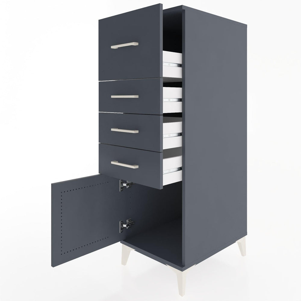 Woodntry Modular Cabinet Anthracite 44x30x122 cm with Doors and Drawers KC27-2
