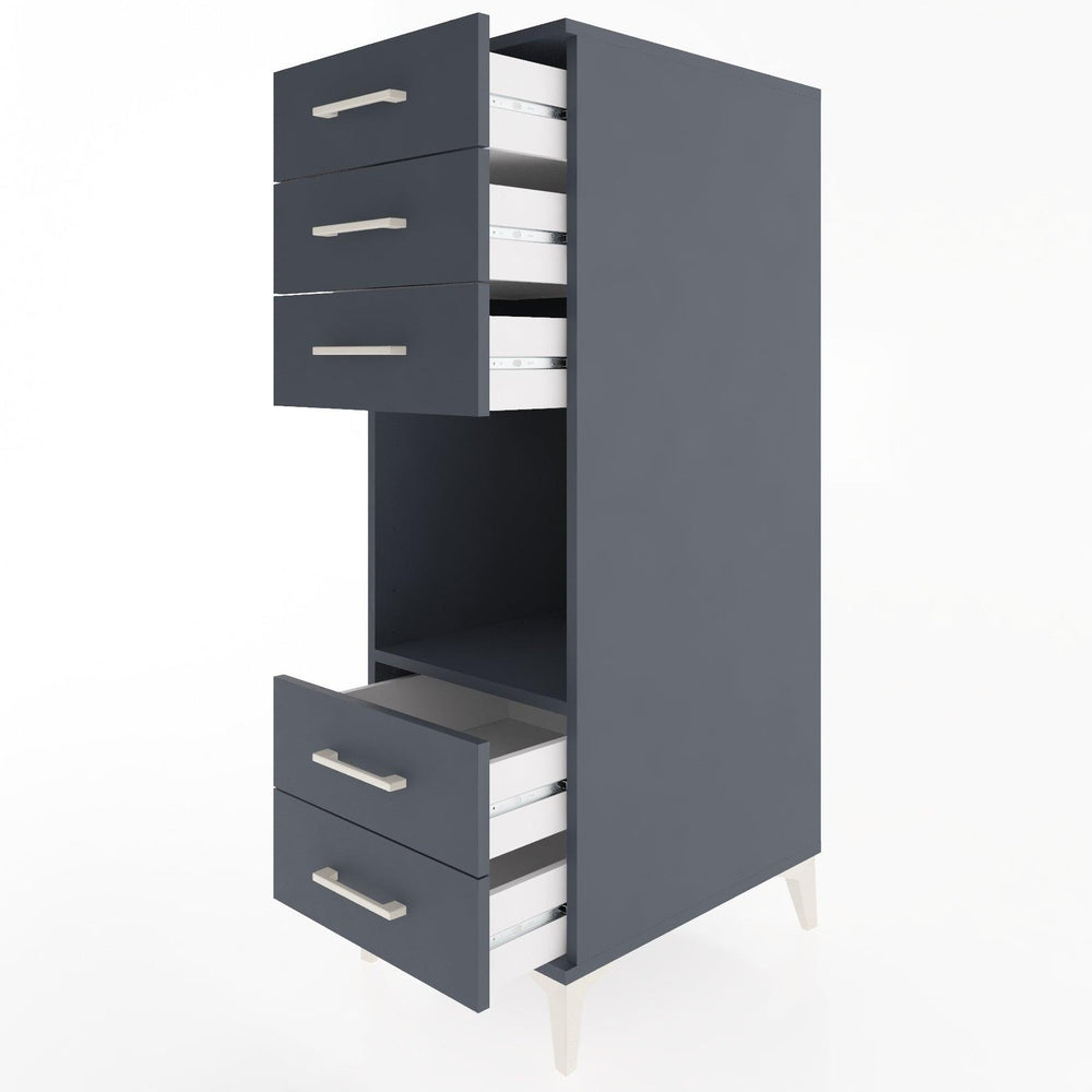 Woodntry Modular Cabinet Anthracite 44x59x122 cm with Drawers and Shelves CR127-2