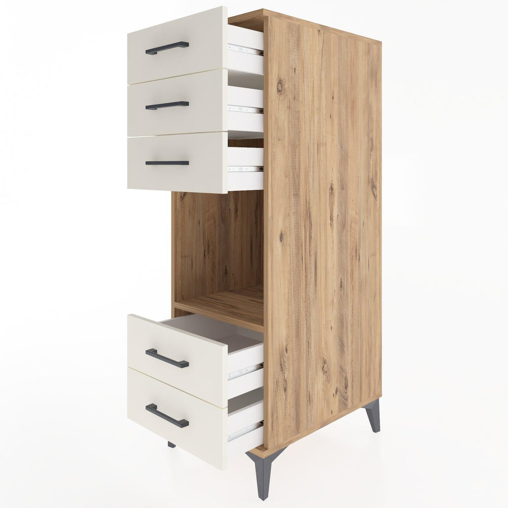 Woodntry Modular Cabinet Pine 44x59x122 cm with Drawers and Shelves CR127-3