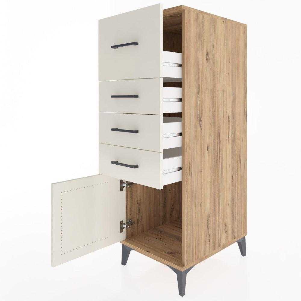 Woodntry Modular Cabinet Pine 44x59x122 cm with Doors and Drawers KC27-3