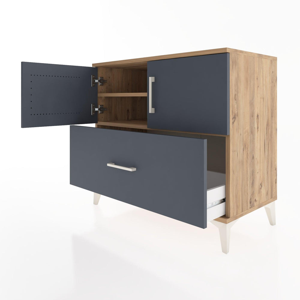 Woodntry Modüler Şifonyer Çam 88x44x68 cm Kapaklı ve Çekmeceli KC27-3