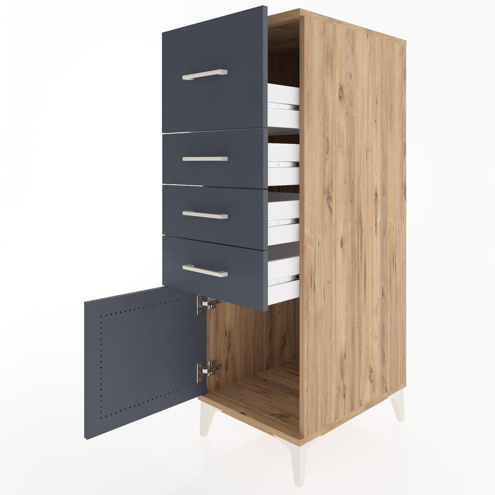 Woodntry Modular Cabinet Pine 44x59x122 cm with Doors and Drawers KC27-3