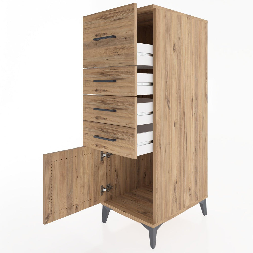 Woodntry Modular Cabinet Pine 44x59x122 cm with Doors and Drawers KC27-3