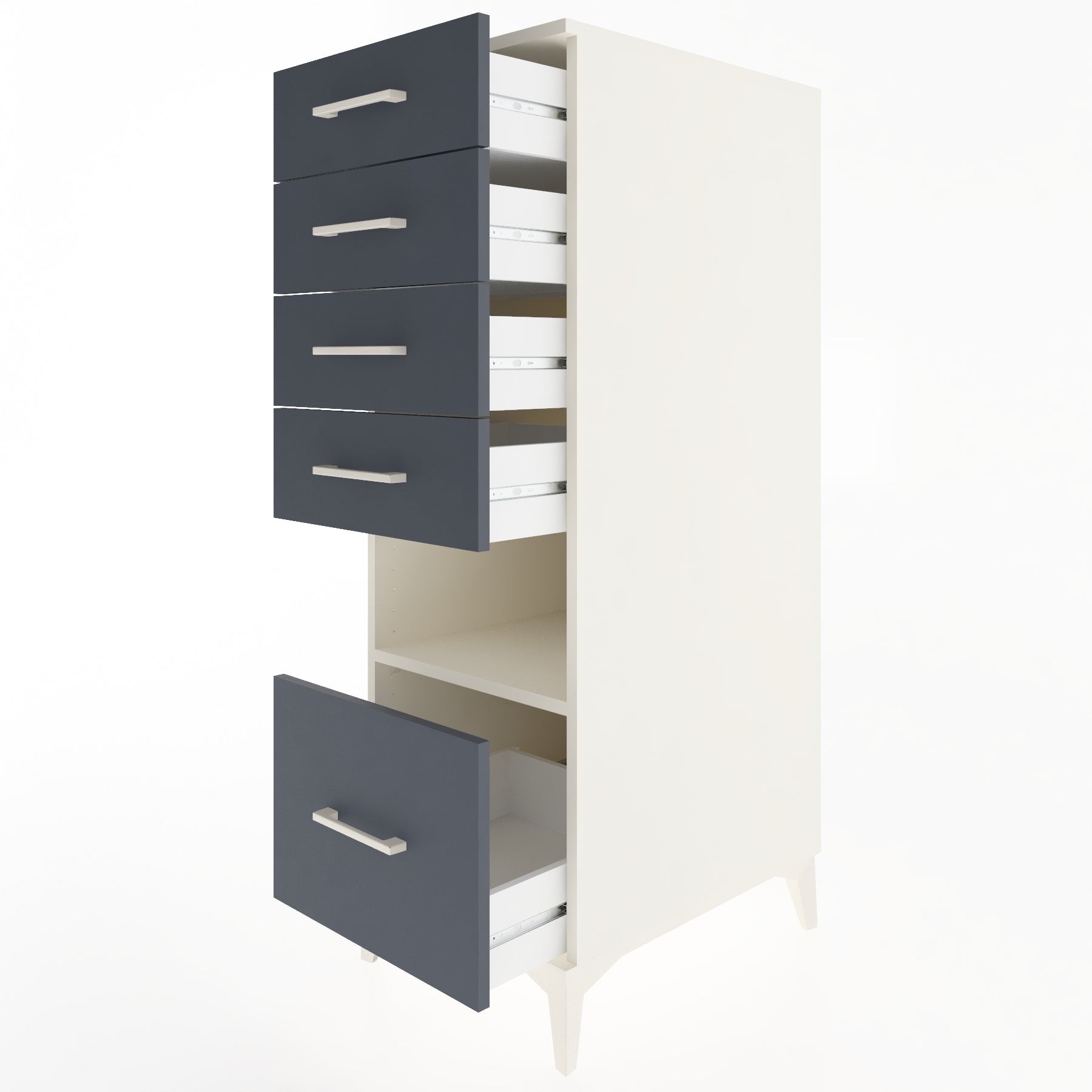 Woodntry Modular Cabinet Moonstone 44x59x122 cm with Drawers and Shelves CR78-1
