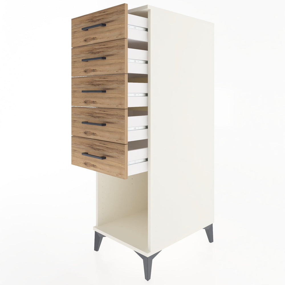 Woodntry Modular Cabinet Moonstone 44x59x122 cm with Drawers and Shelves CR128-1