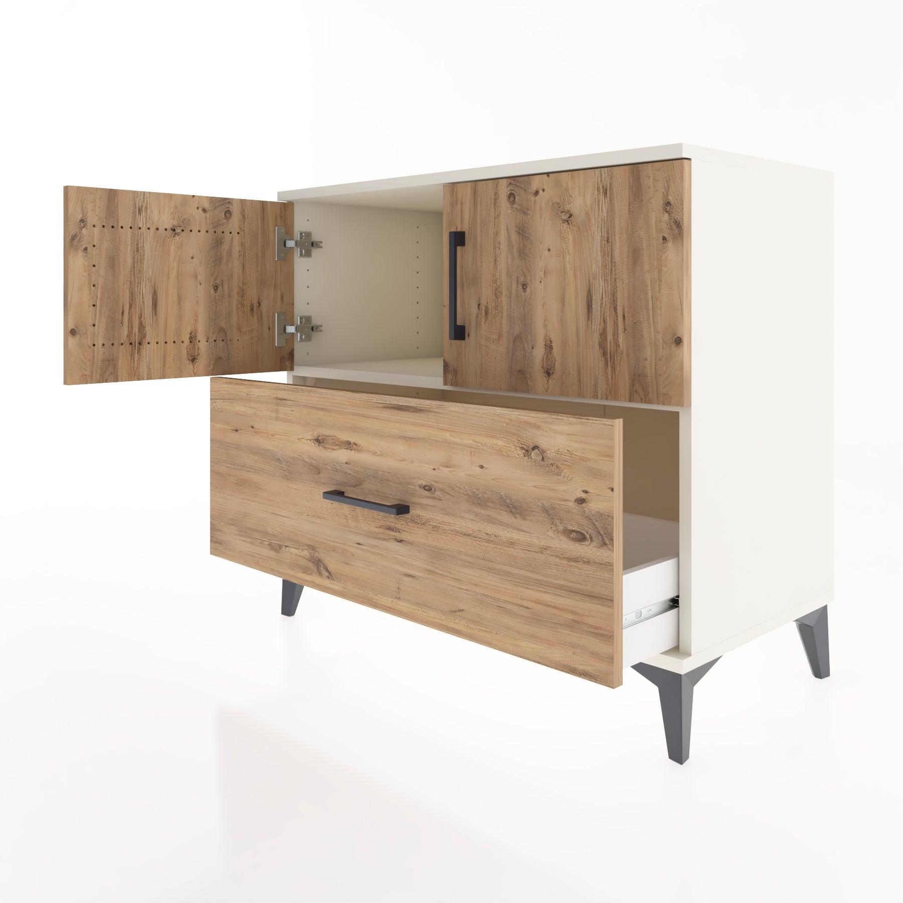 Woodntry Modüler Şifonyer Aytaşı 88x44x68 cm Kapaklı ve Çekmeceli KC28-1