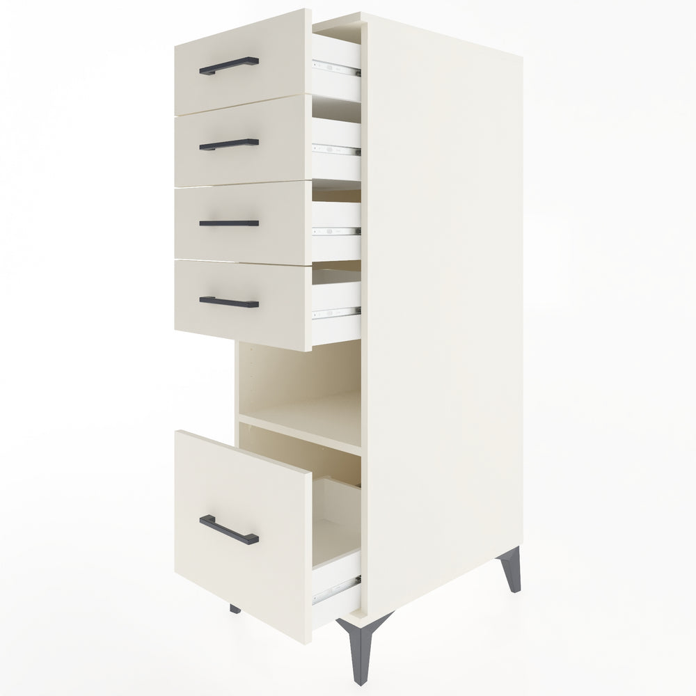 Woodntry Modular Cabinet Moonstone 44x59x122 cm with Drawers and Shelves CR78-1