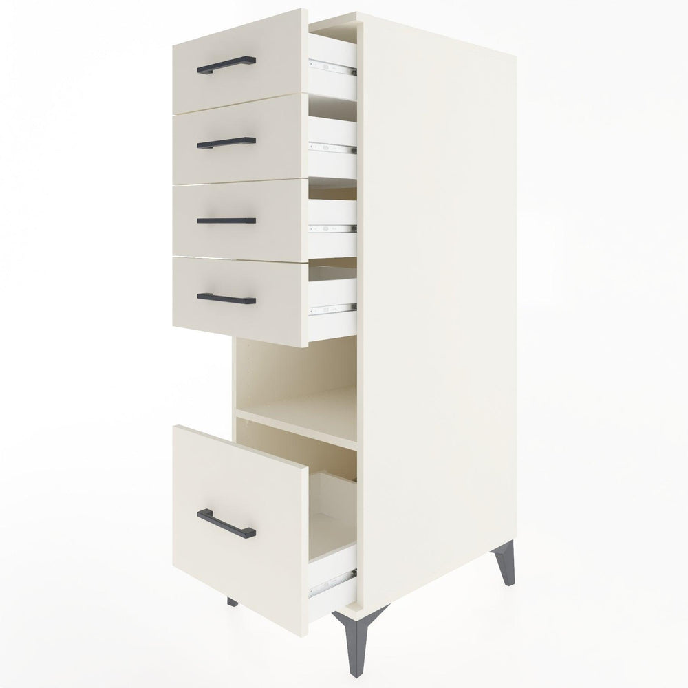 Woodntry Modular Cabinet Moonstone 44x30x122 cm with Drawers and Shelves CR78-1