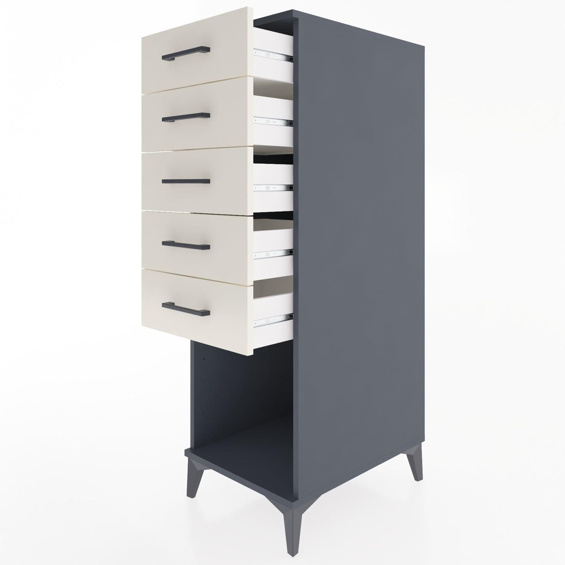 Woodntry Modular Cabinet Anthracite 44x59x122 cm with Drawers and Shelves CR128-2