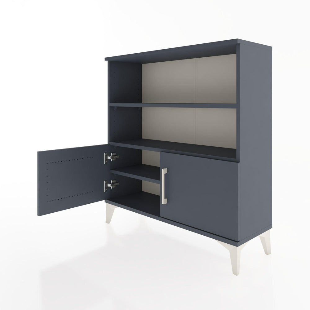 Woodntry Modüler Şifonyer Antrasit 88x30x84 cm Kapaklı ve Raflı KR28-2