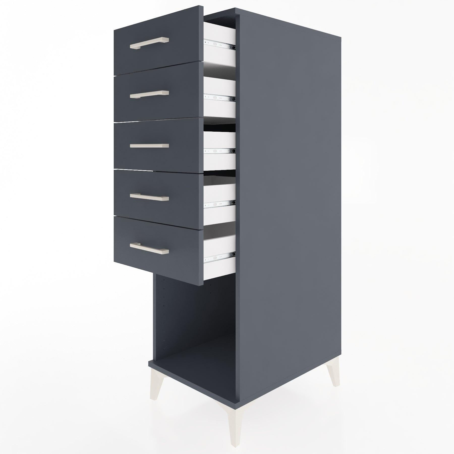 Woodntry Modular Cabinet Anthracite 44x59x122 cm with Drawers and Shelves CR128-2