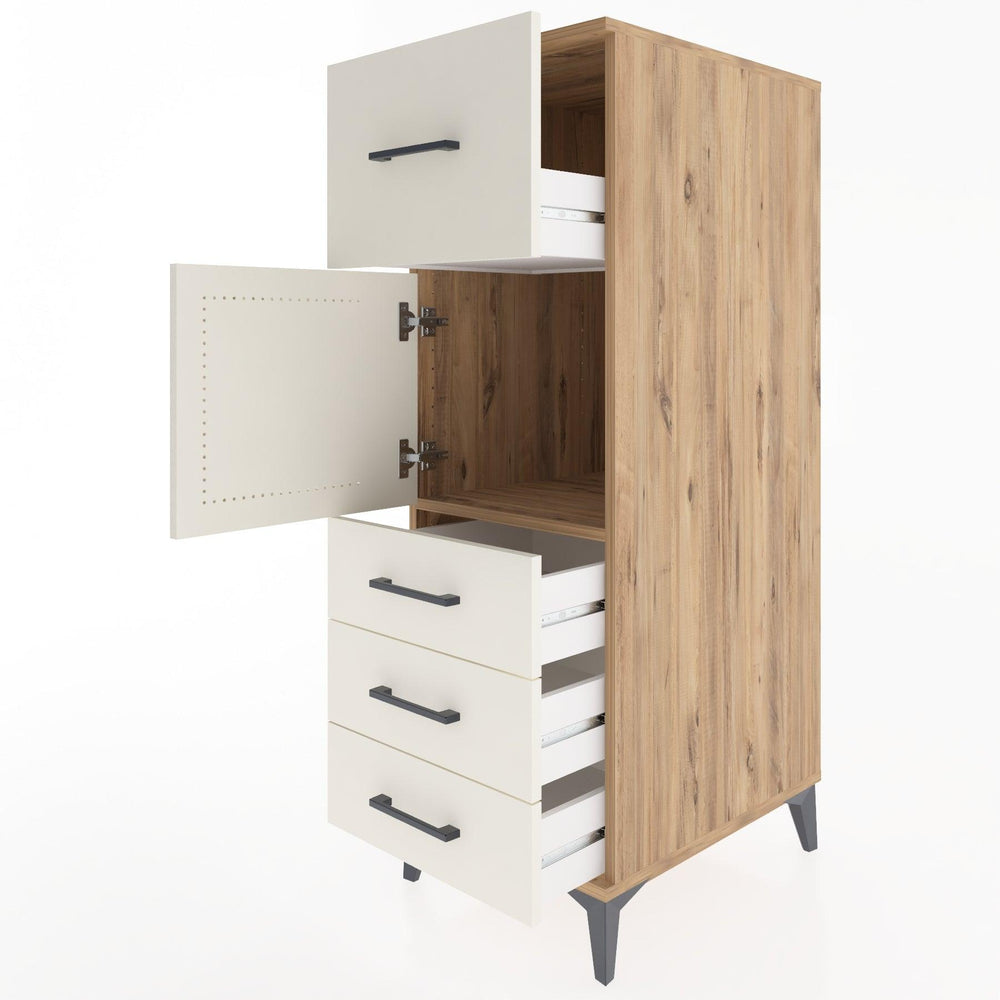 Woodntry Modular Cabinet Pine 44x59x122 cm with Doors and Drawers KC28-3