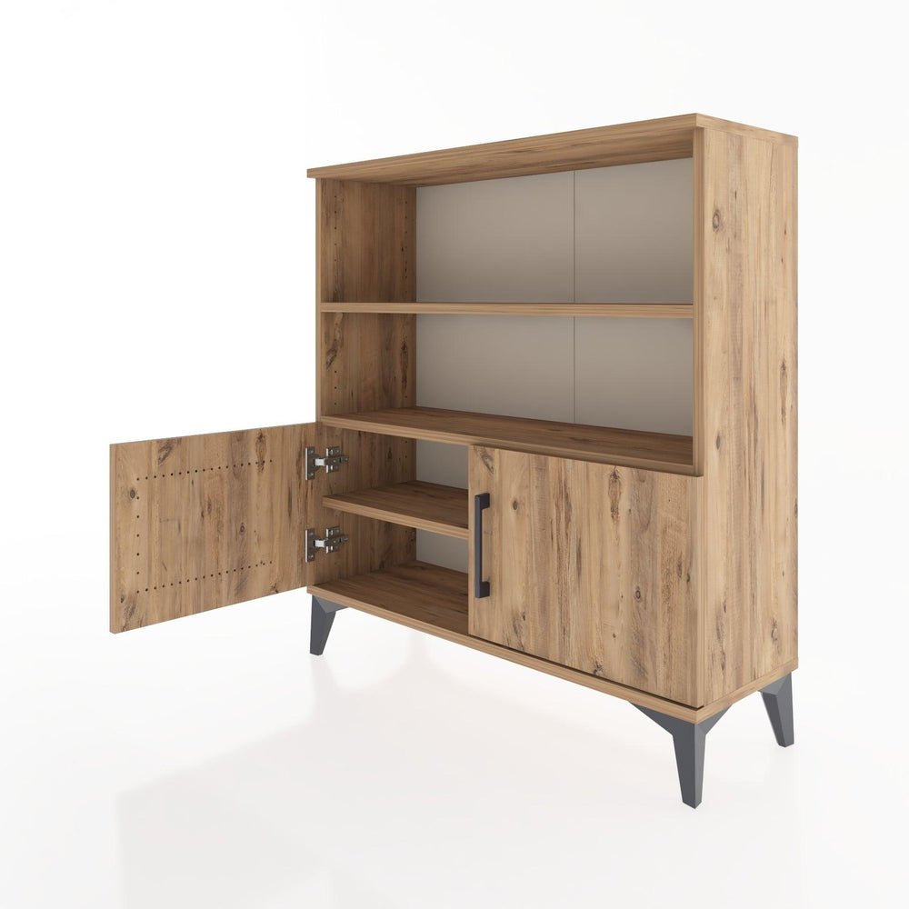 Woodntry Modüler Şifonyer Çam 88x30x84 cm Kapaklı ve Raflı KR28-3