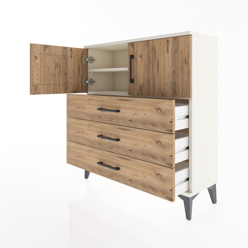 Woodntry Modüler Şifonyer Aytaşı 88x30x84 cm Kapaklı ve Çekmeceli KC29-1