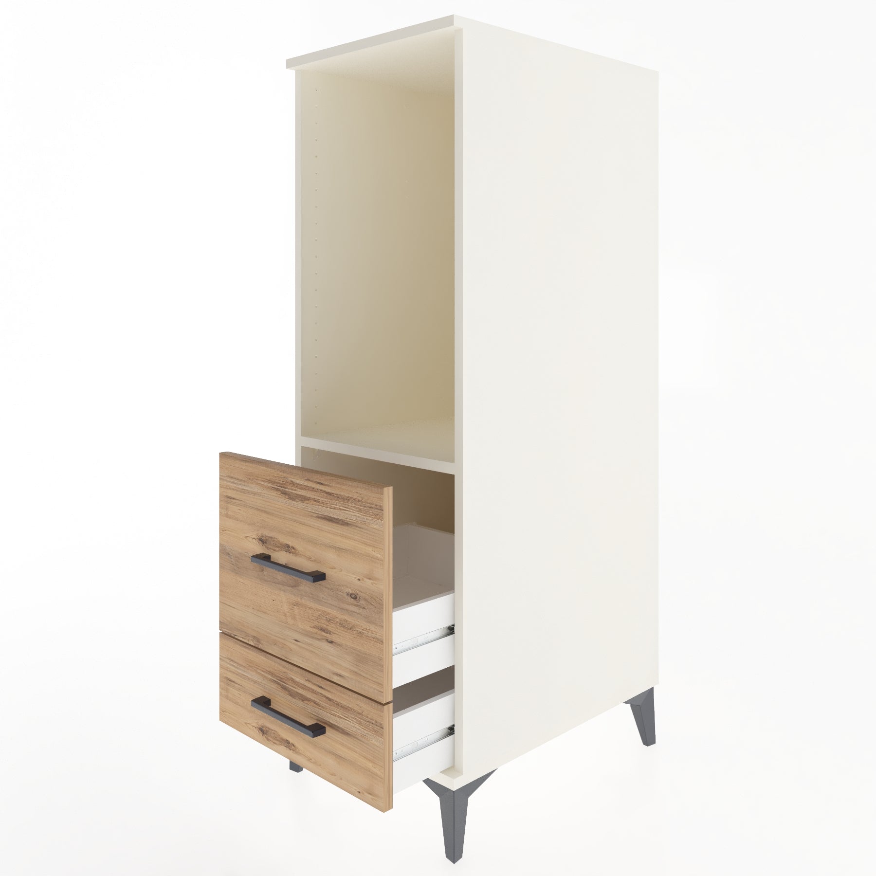 Woodntry Modular Cabinet Moonstone 44x59x122 cm with Drawers and Shelves CR79-1