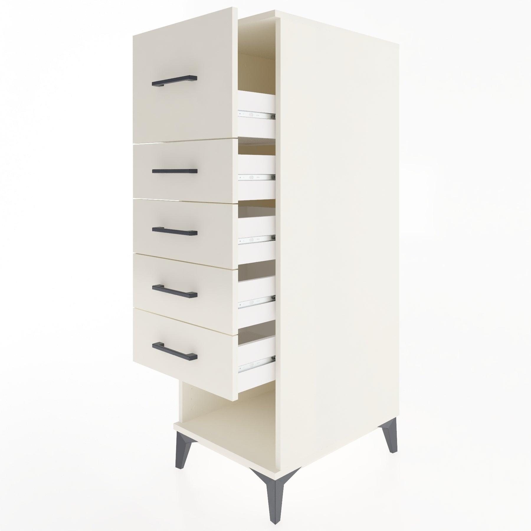 Woodntry Modular Cabinet Moonstone 44x30x122 cm with Drawers and Shelves CR29-1