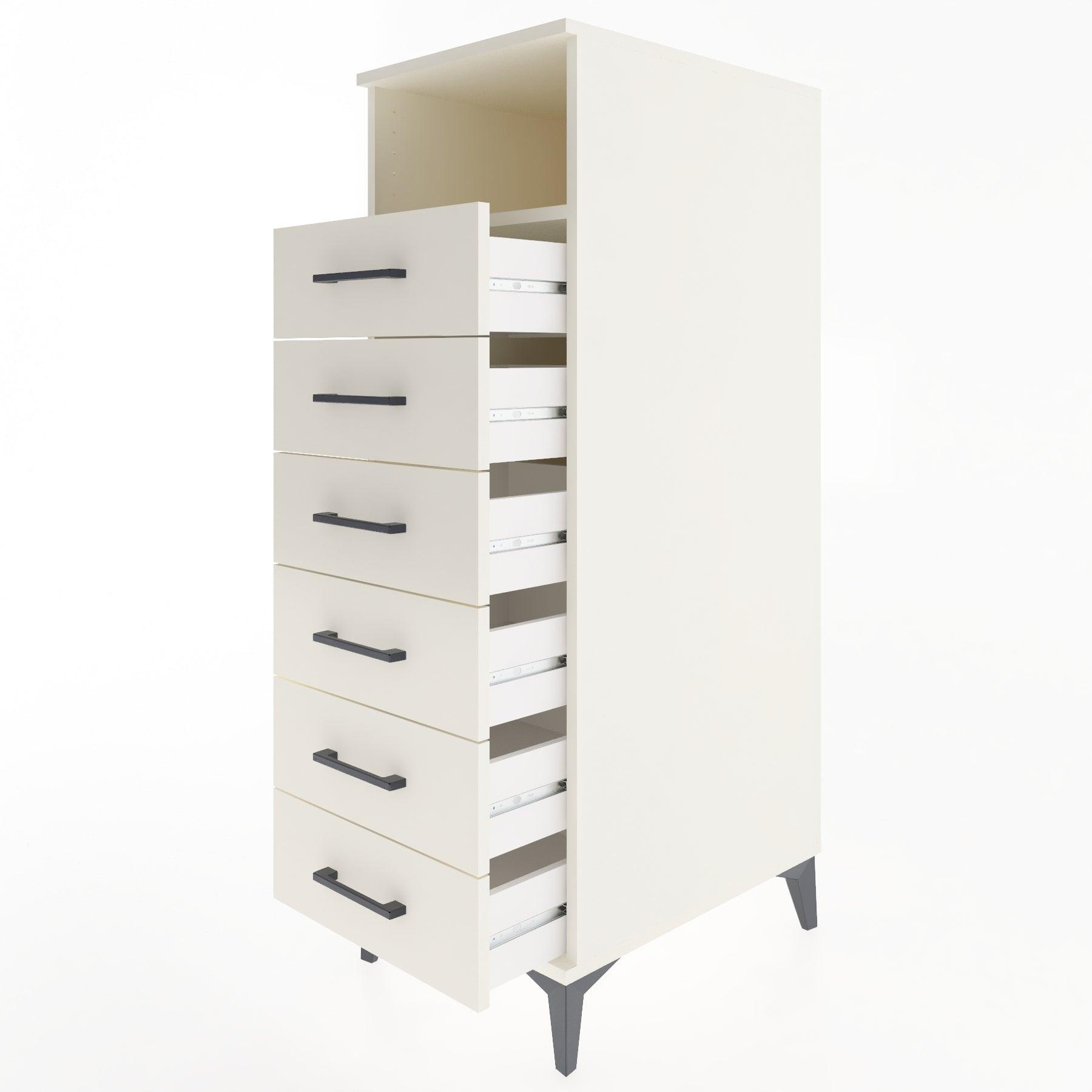 Woodntry Modular Cabinet Moonstone 44x59x122 cm with Drawers and Shelves CR129-1
