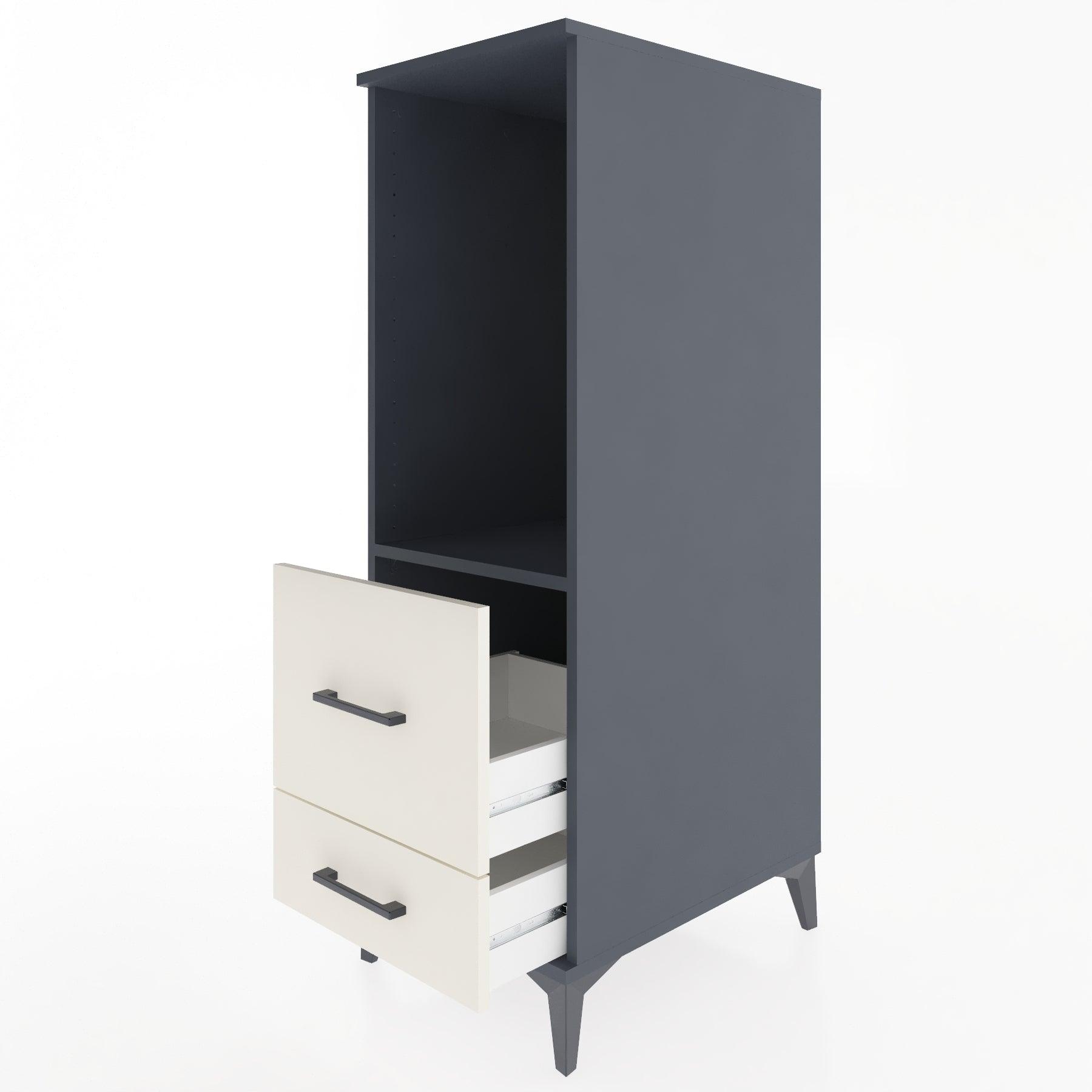 Woodntry Modular Cabinet Anthracite 44x30x122 cm with Drawers and Shelves CR79-2