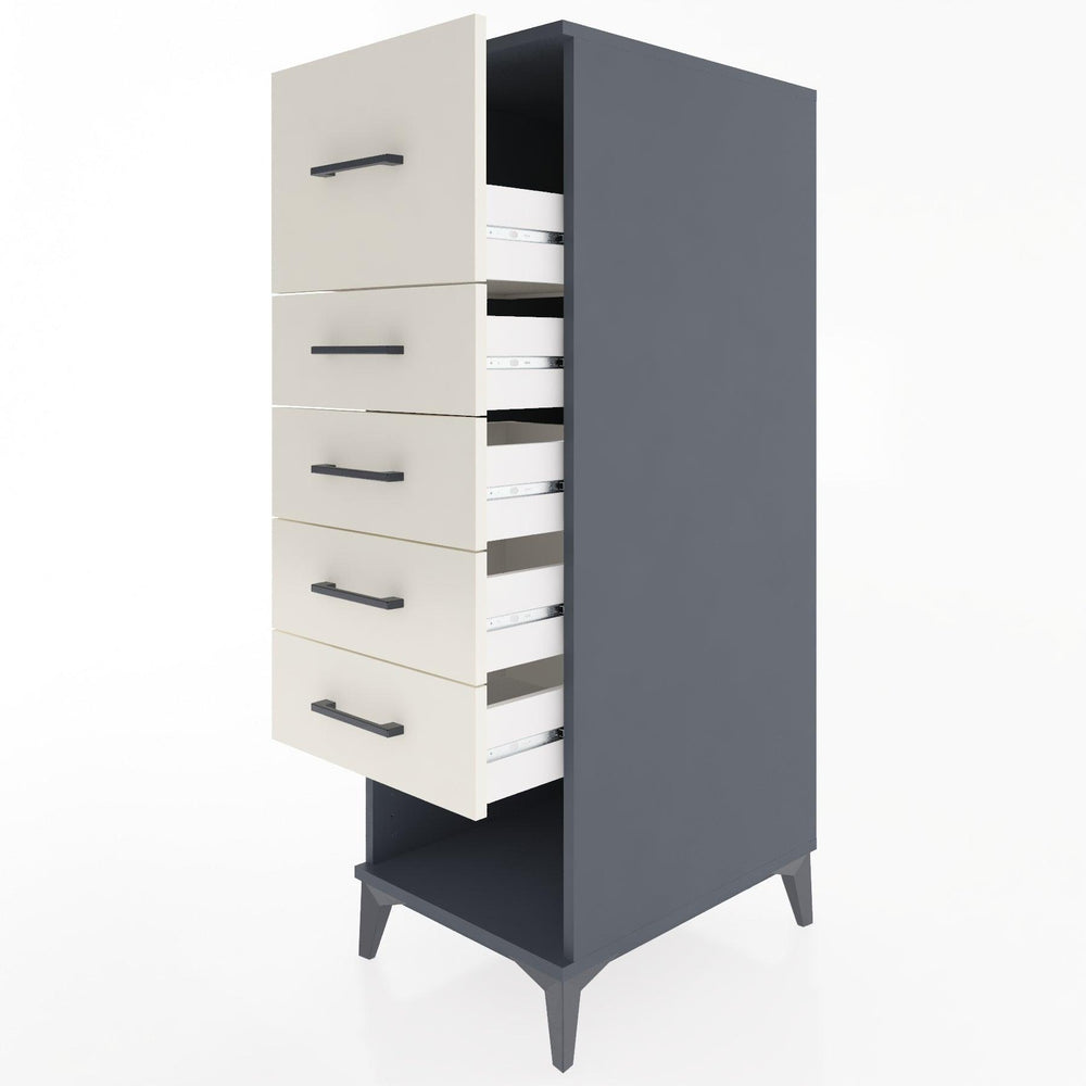 Woodntry Modular Cabinet Anthracite 44x30x122 cm with Drawers and Shelves CR29-2