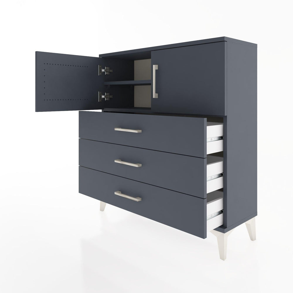 Woodntry Modüler Şifonyer Antrasit 88x30x84 cm Kapaklı ve Çekmeceli KC29-2