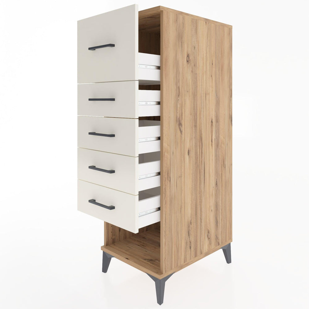 Woodntry Modular Cabinet Pine 44x30x122 cm with Drawers and Shelves CR29-3