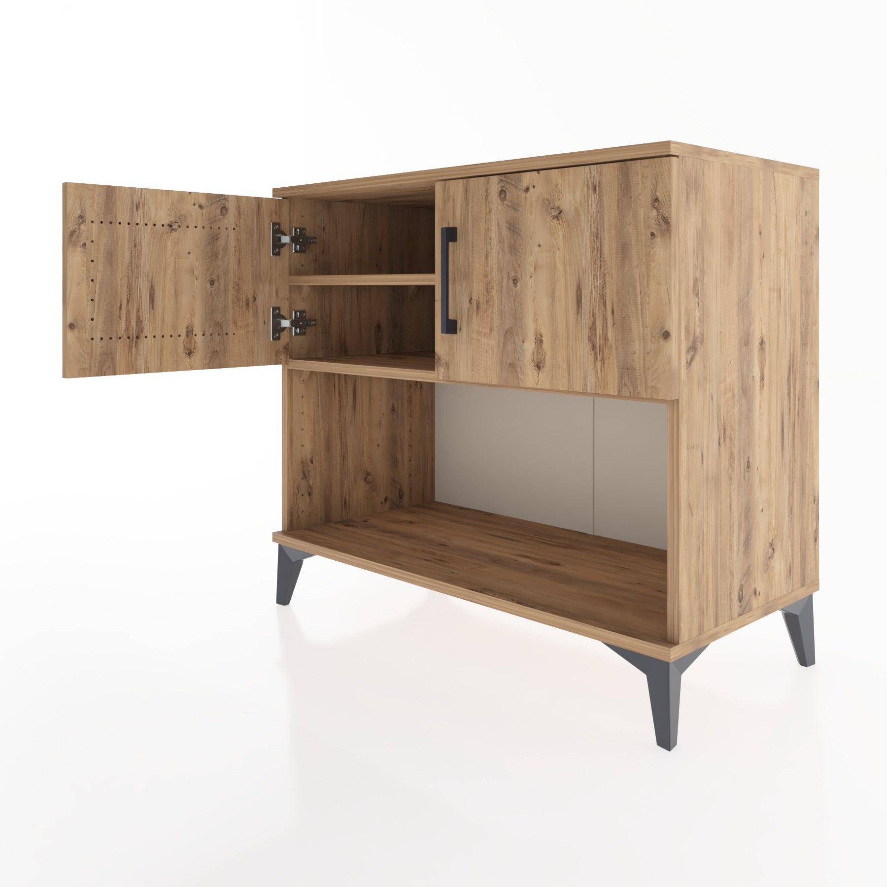 Woodntry Modüler Şifonyer Çam 88x44x68 cm Kapaklı ve Raflı KR29-3