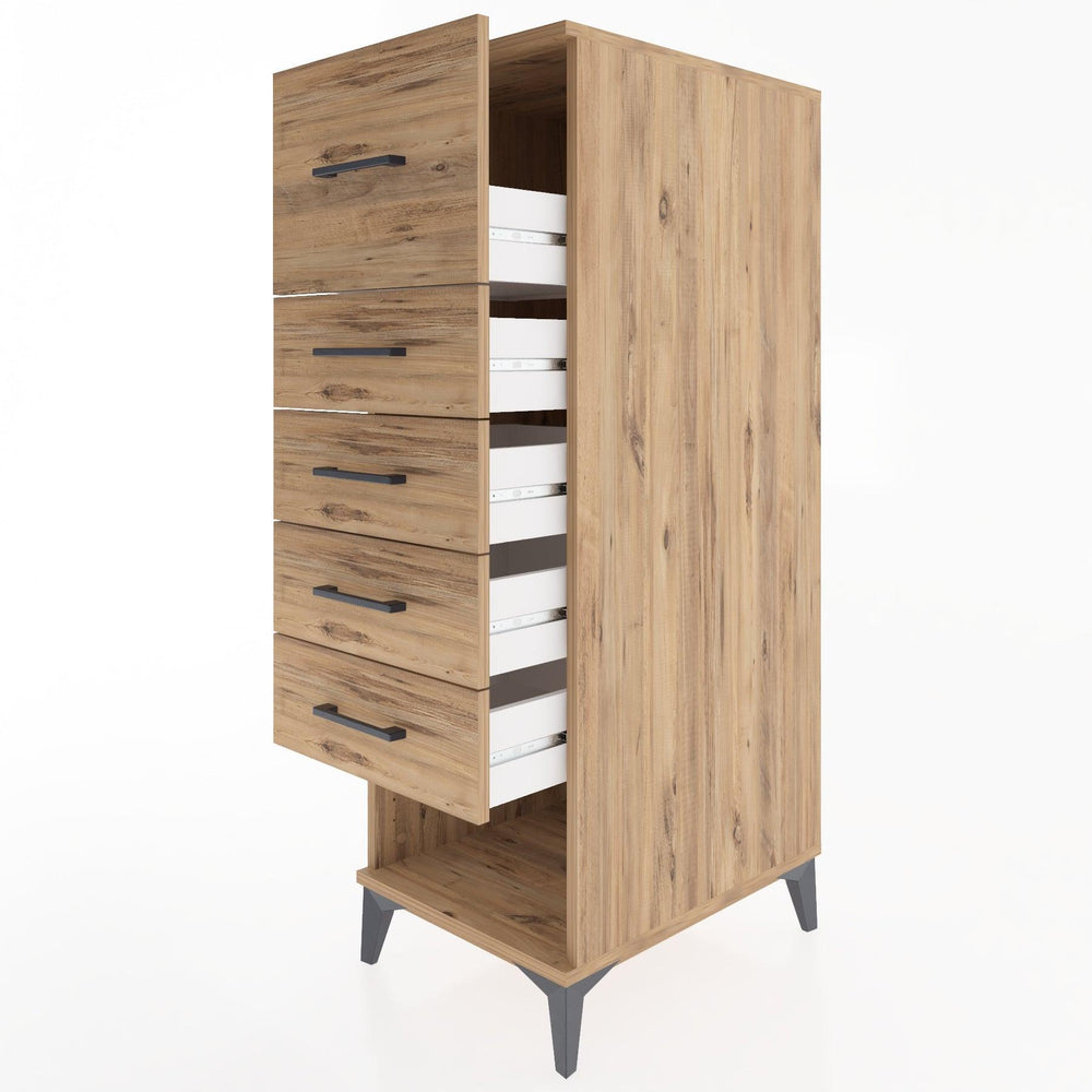 Woodntry Modular Cabinet Pine 44x59x122 cm with Drawers and Shelves CR29-3