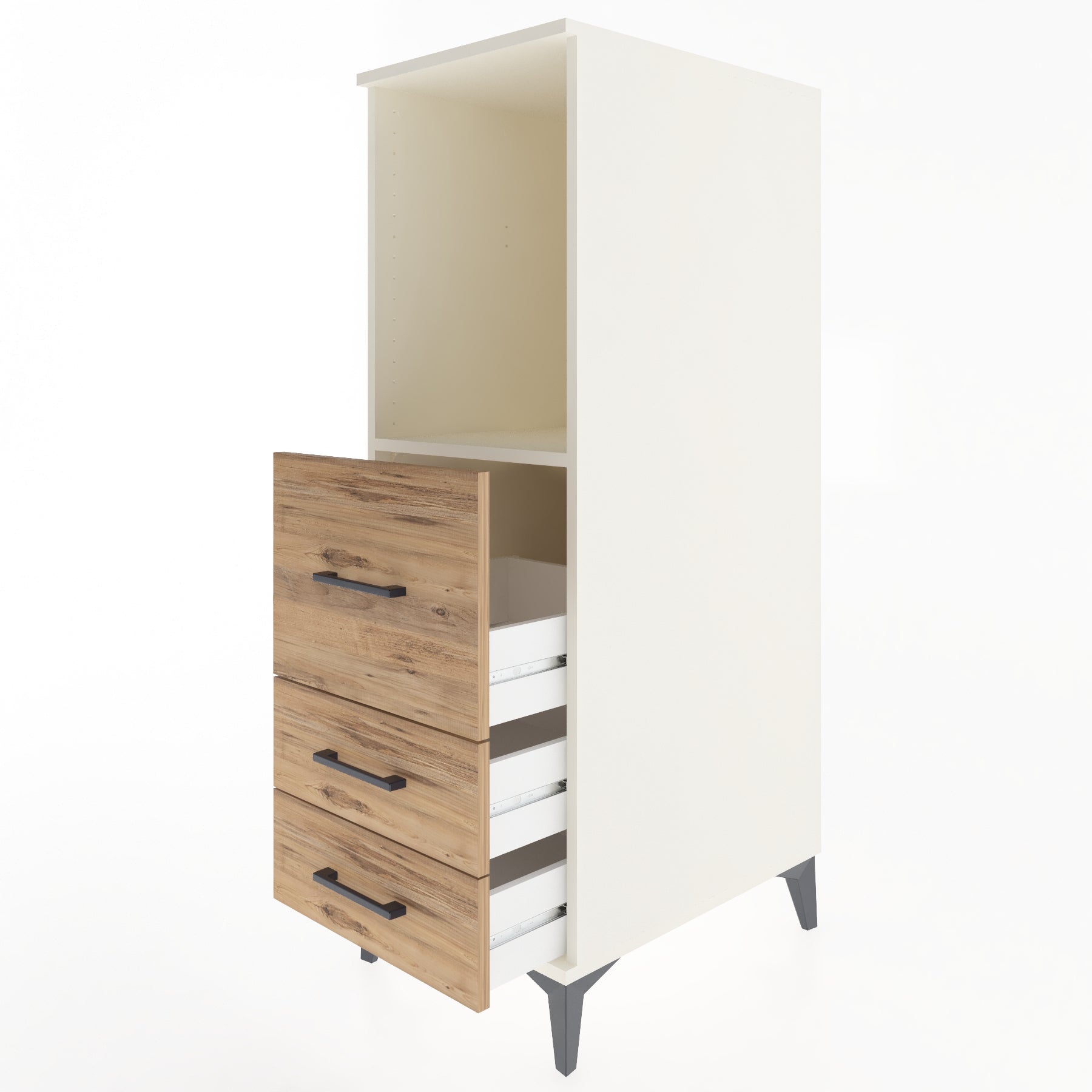 Woodntry Modular Cabinet Moonstone 44x59x122 cm with Drawers and Shelves CR80-1