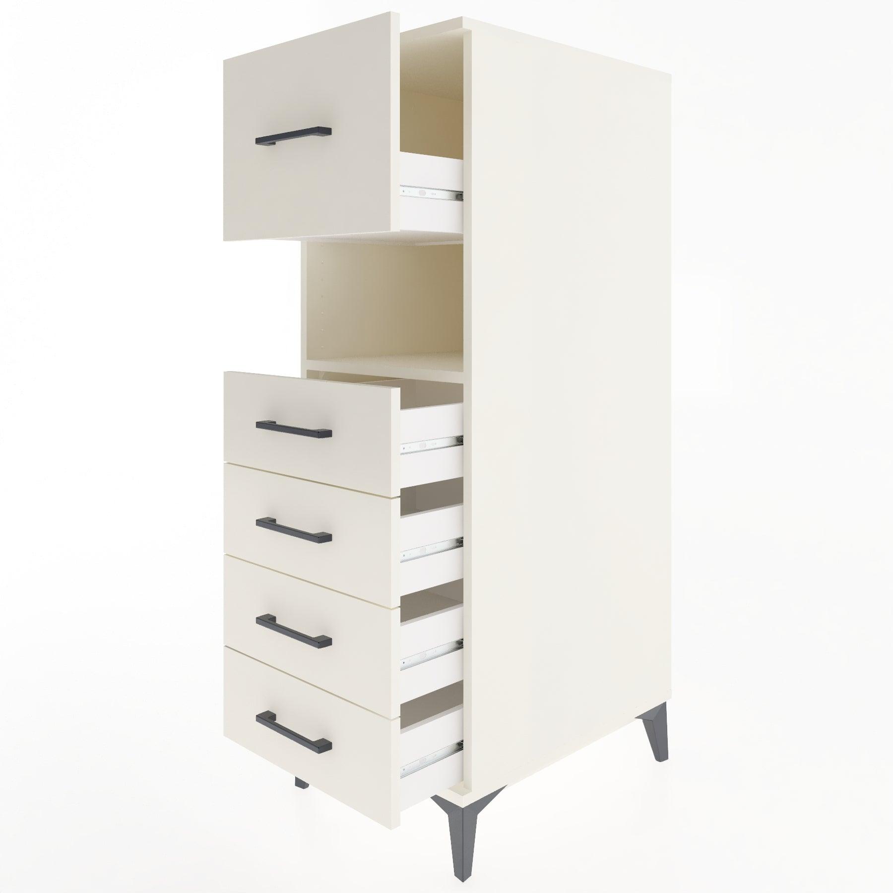 Woodntry Modular Cabinet Moonstone 44x30x122 cm with Drawers and Shelves CR30-1