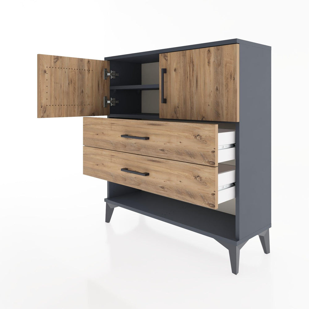 Woodntry Modüler Şifonyer Antrasit 88x30x84 cm Fonksiyonel F30-2