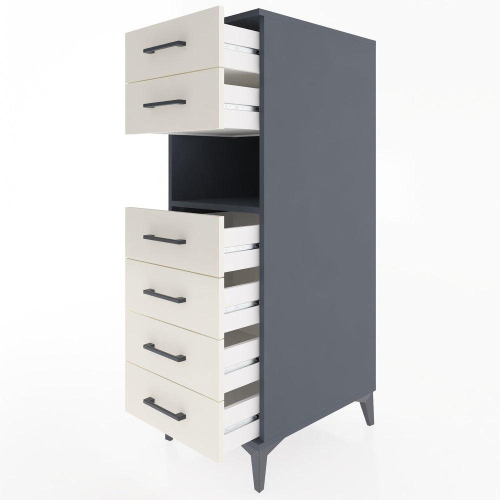 Woodntry Modular Cabinet Anthracite 44x59x122 cm with Drawers and Shelves CR130-2