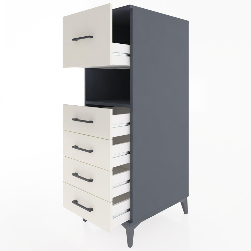 Woodntry Modular Cabinet Anthracite 44x30x122 cm with Drawers and Shelves CR30-2