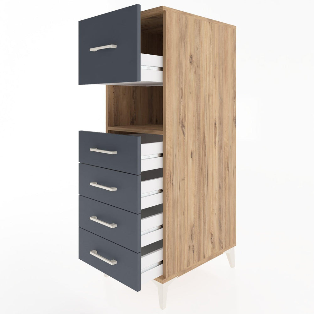 Woodntry Modular Cabinet Pine 44x59x122 cm with Drawers and Shelves CR30-3