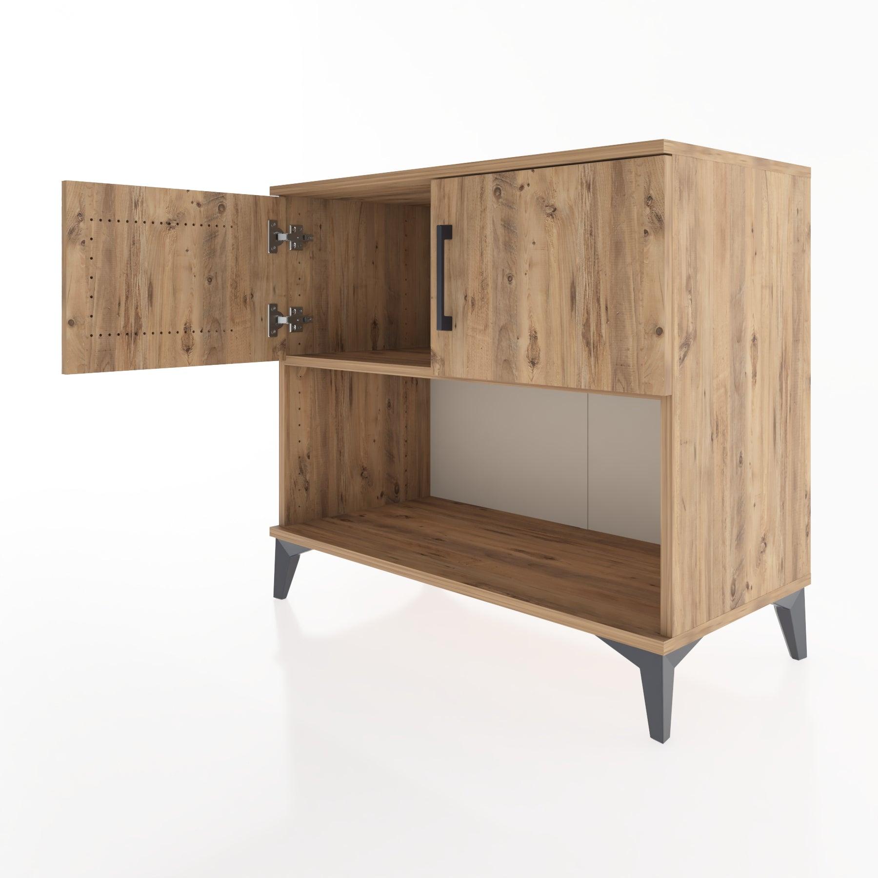 Woodntry Modüler Şifonyer Çam 88x44x68 cm Kapaklı ve Raflı KR30-3