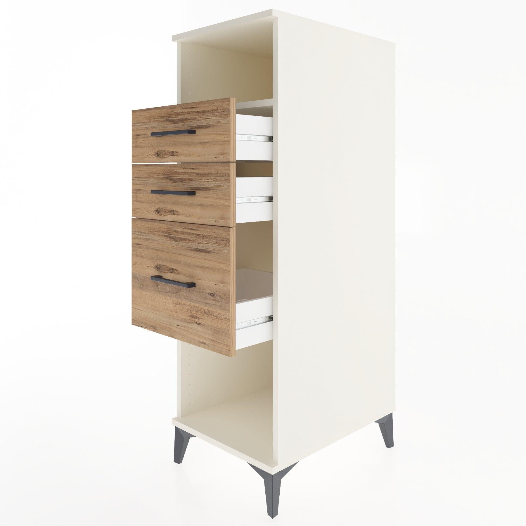 Woodntry Modular Cabinet Moonstone 44x30x122 cm with Drawers and Shelves CR31-1