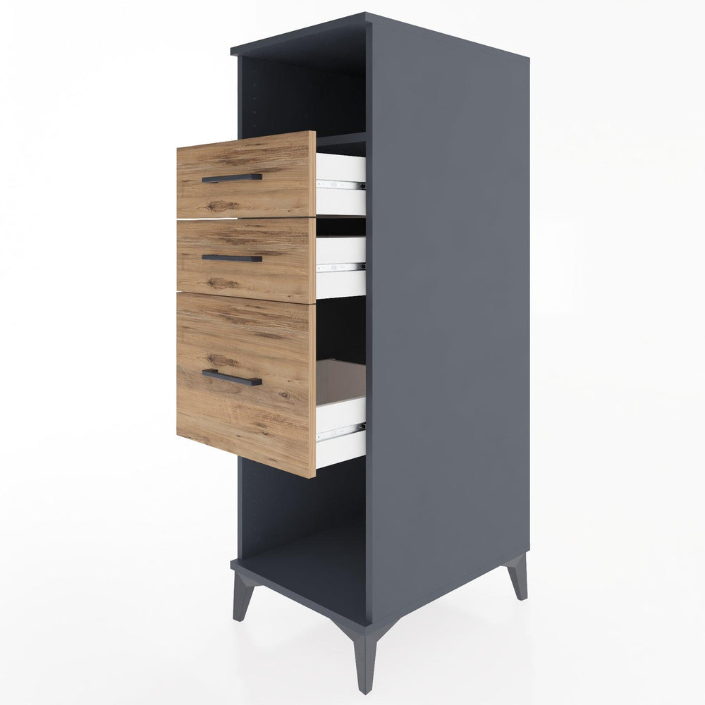 Woodntry Modular Cabinet Anthracite 44x30x122 cm with Drawers and Shelves CR31-2