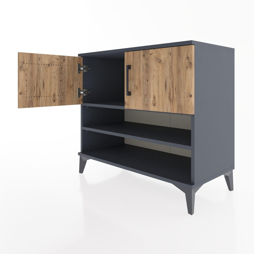 Woodntry Modüler Şifonyer Antrasit 88x44x68 cm Kapaklı ve Raflı KR32-2