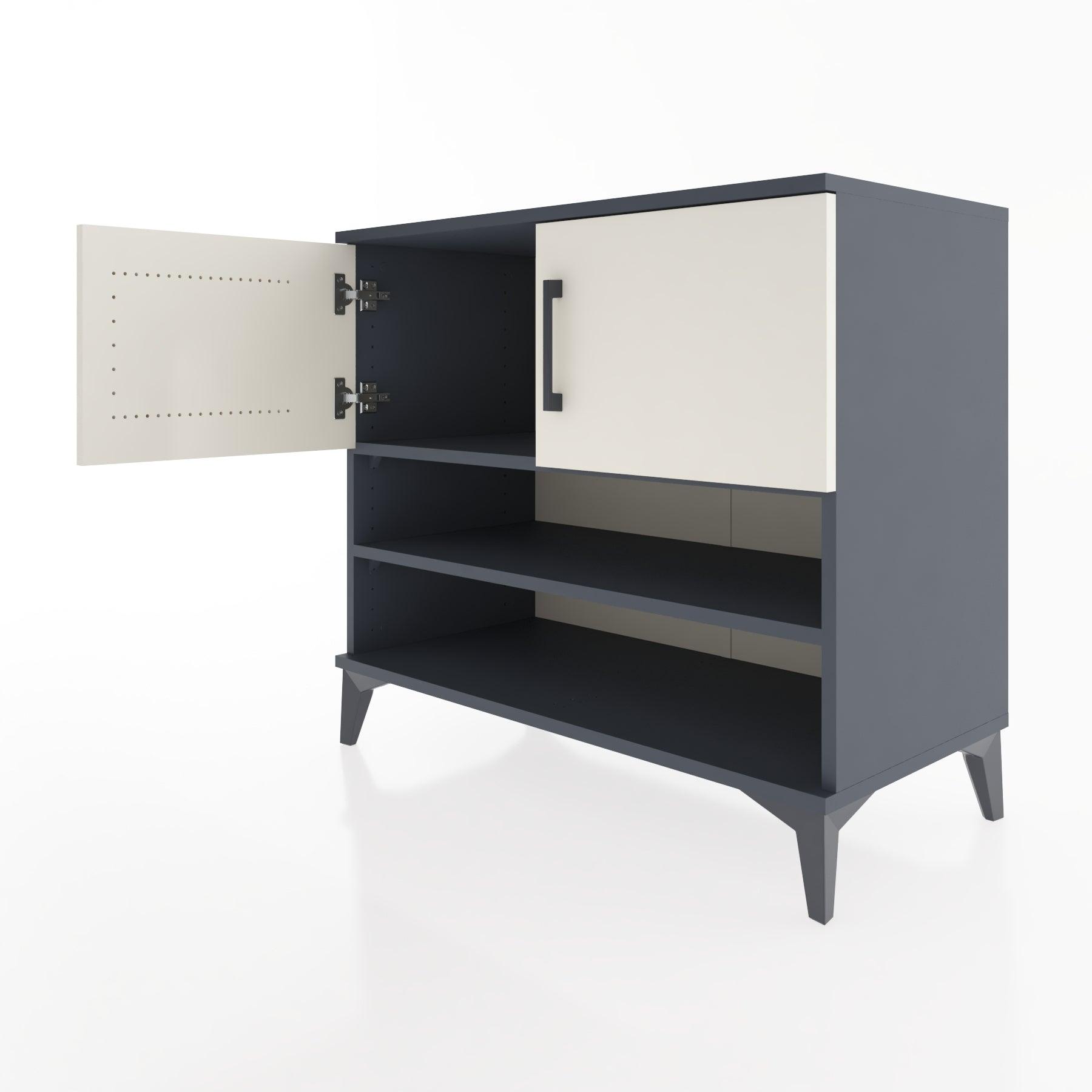 Woodntry Modüler Şifonyer Antrasit 88x44x68 cm Kapaklı ve Raflı KR32-2