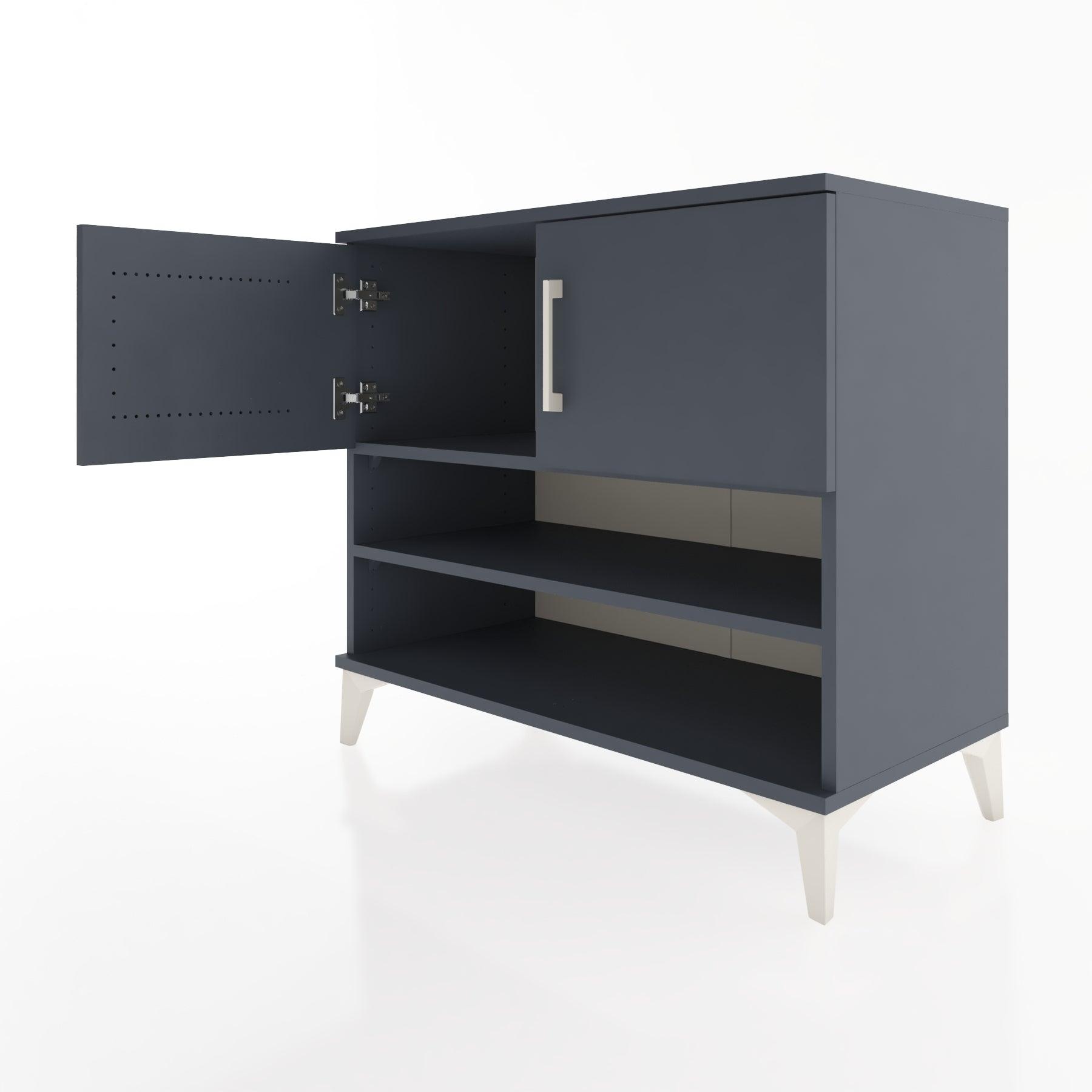 Woodntry Modüler Şifonyer Antrasit 88x44x68 cm Kapaklı ve Raflı KR32-2