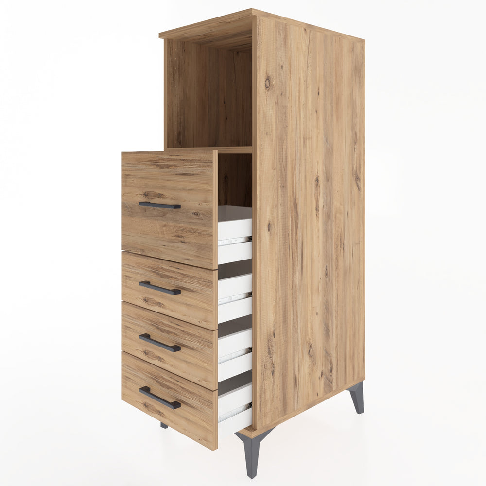 Woodntry Modular Cabinet Pine 44x59x122 cm with Drawers and Shelves CR82-3