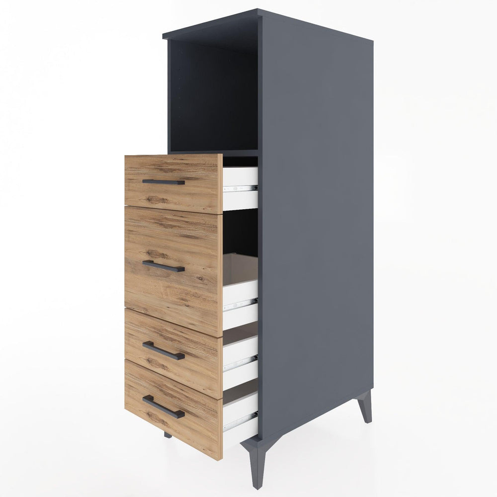 Woodntry Modular Cabinet Anthracite 44x30x122 cm with Drawers and Shelves CR83-2