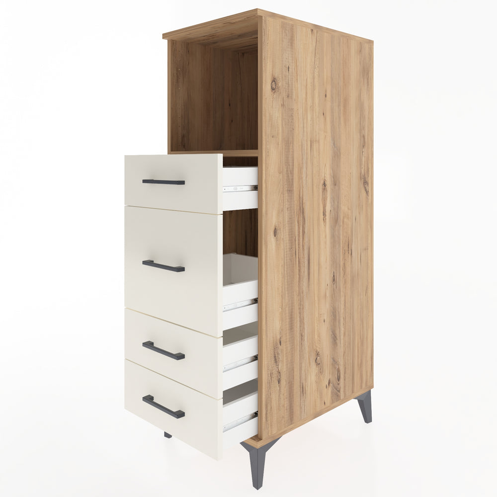 Woodntry Modüler Dolap Çam 44x59x122 cm Çekmeceli ve Raflı CR83-3