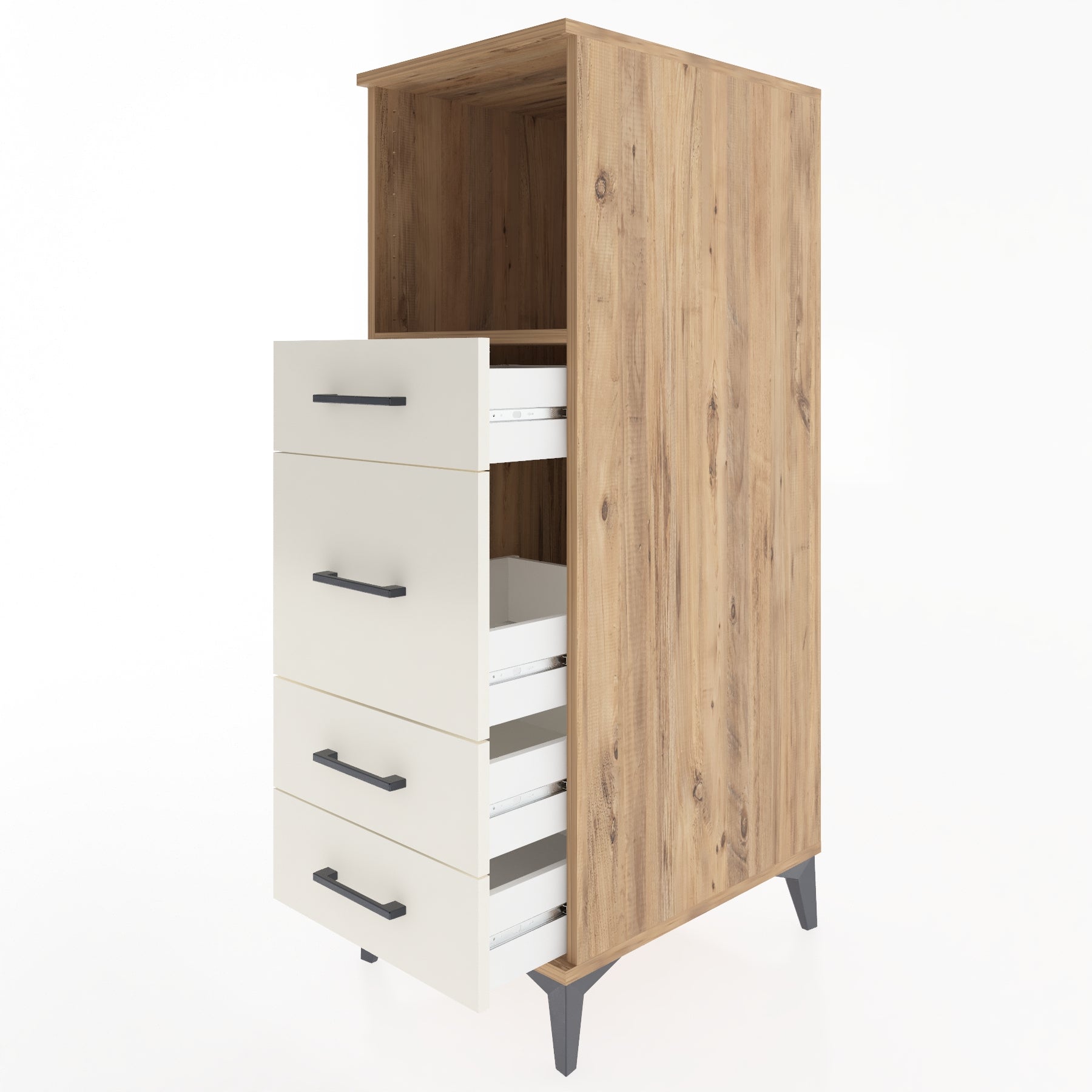 Woodntry Modular Cabinet Pine 44x59x122 cm with Drawers and Shelves CR83-3
