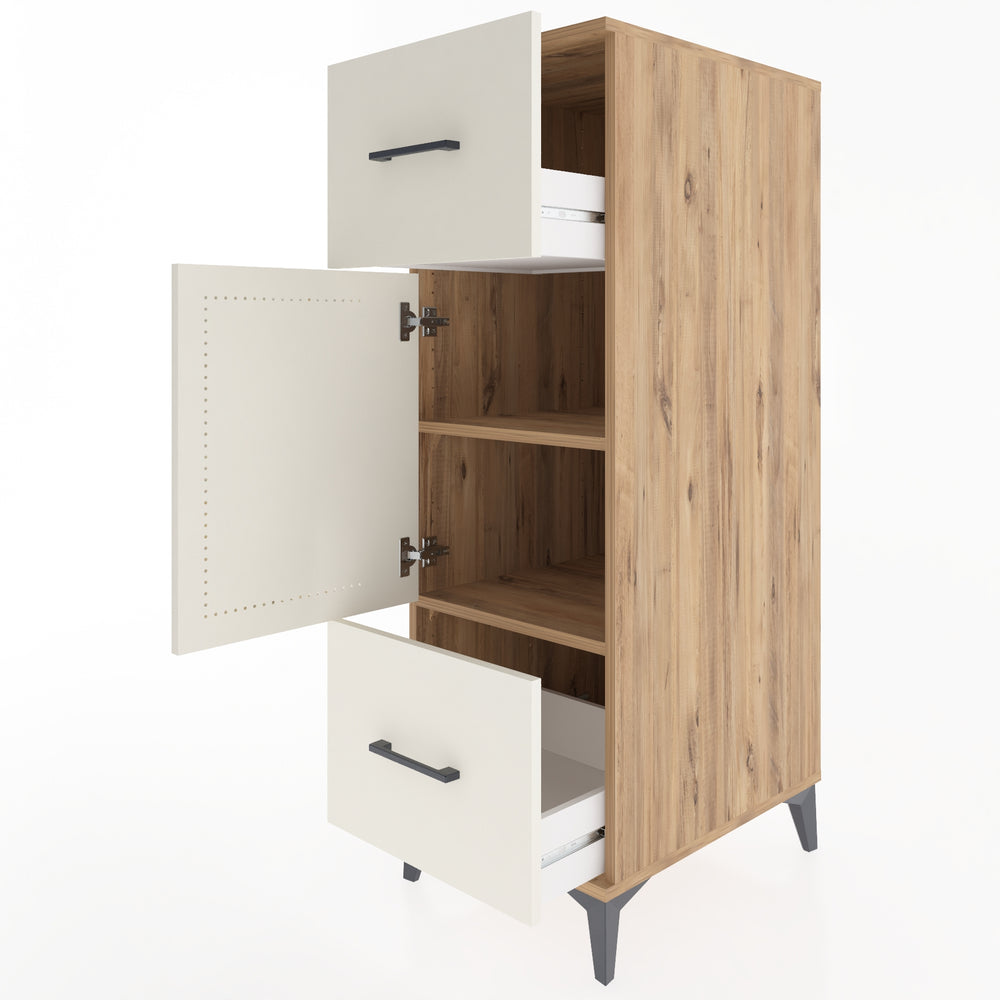 Woodntry Modular Cabinet Pine 44x59x122 cm with Doors and Drawers KC33-3