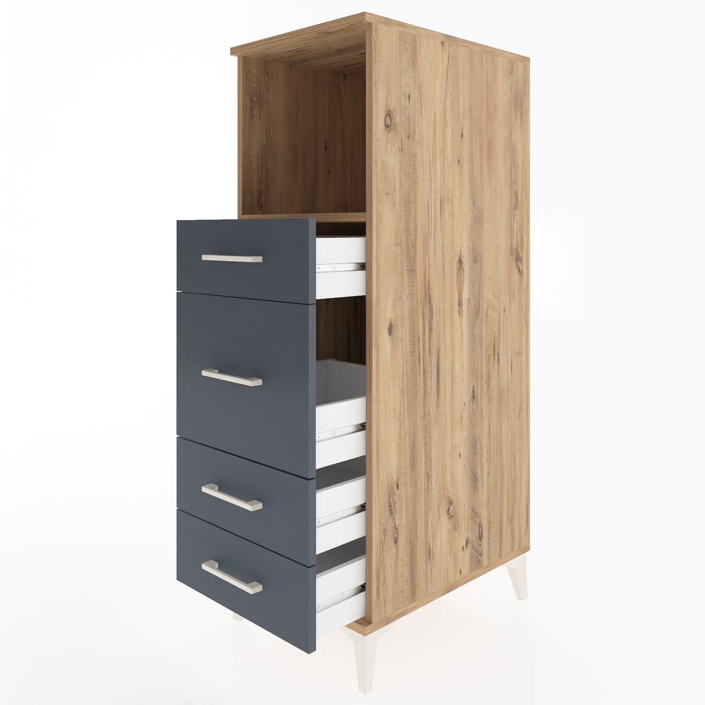 Woodntry Modüler Dolap Çam 44x59x122 cm Çekmeceli ve Raflı CR83-3