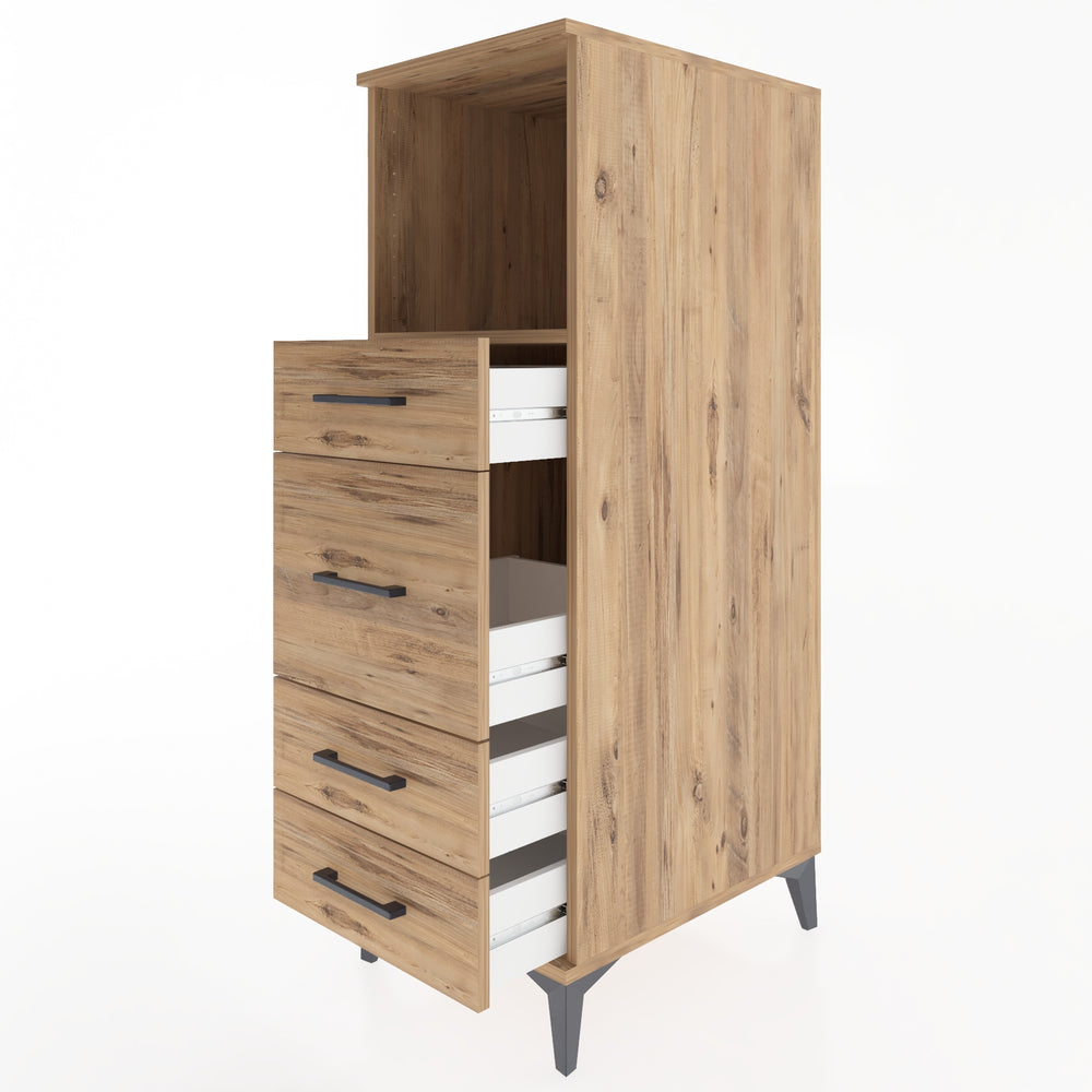 Woodntry Modüler Dolap Çam 44x59x122 cm Çekmeceli ve Raflı CR83-3