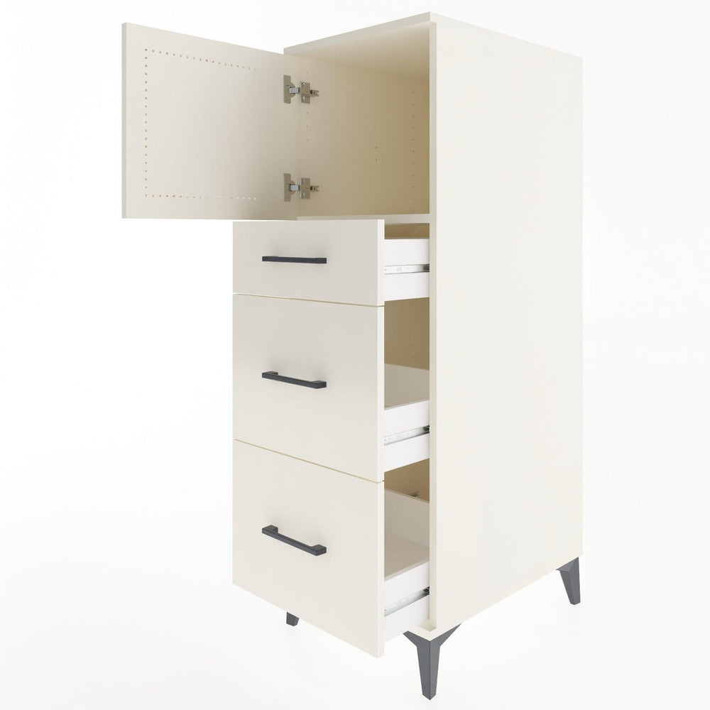 Woodntry Modular Cabinet Moonstone 44x30x122 cm with Doors and Drawers KC34-1