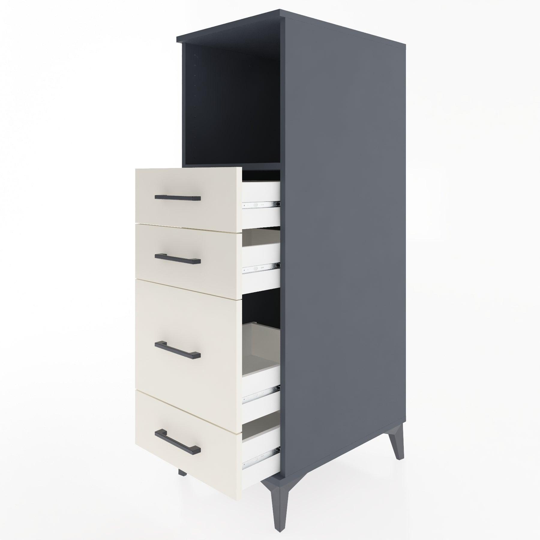 Woodntry Modular Cabinet Anthracite 44x30x122 cm with Drawers and Shelves CR84-2